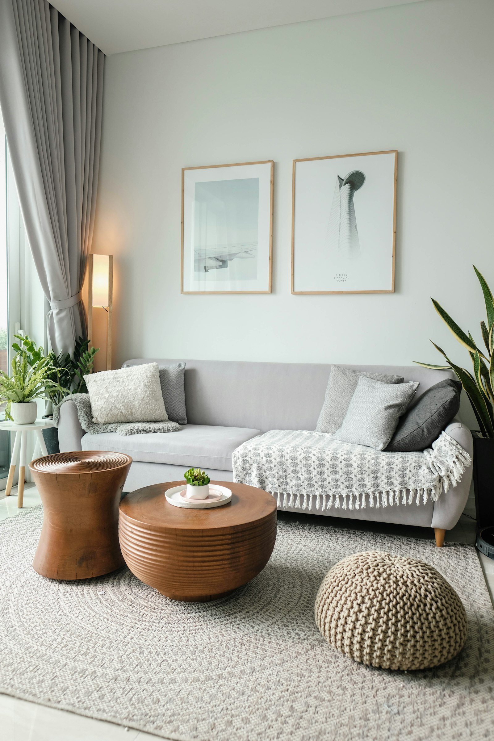 Bright family living room with freshly cleaned carpet and natural light