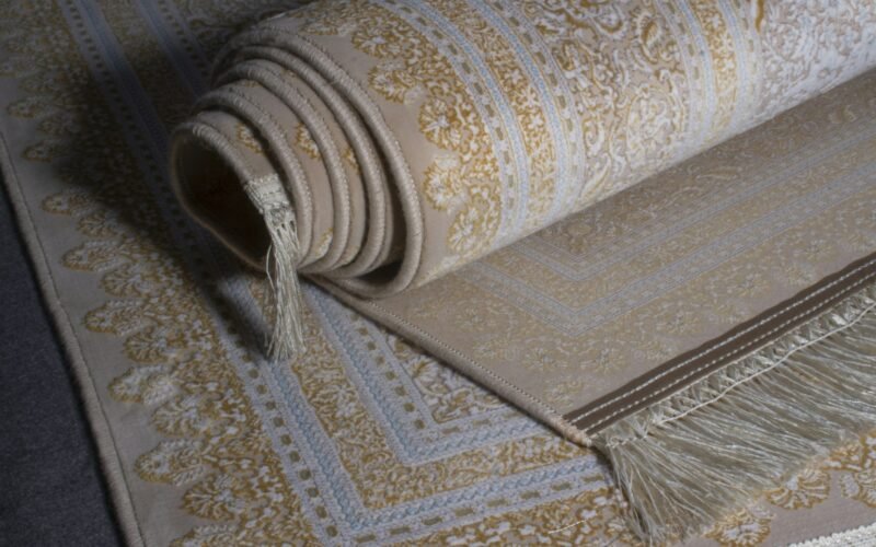 Hand knotted wool rug with clean restored fringes after specialist rug cleaning